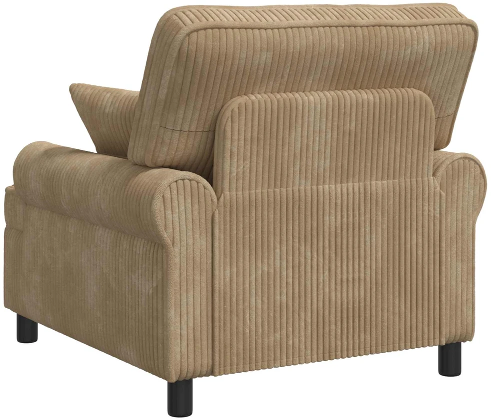 XL fotelis su pagalvėlėmis Taupe 1,5 Eilutės Audinys