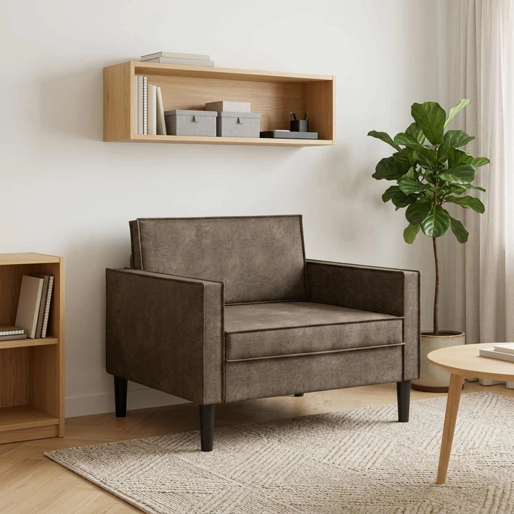 XL fotelis Tamsiai pilka Dirbtinė suedė oda