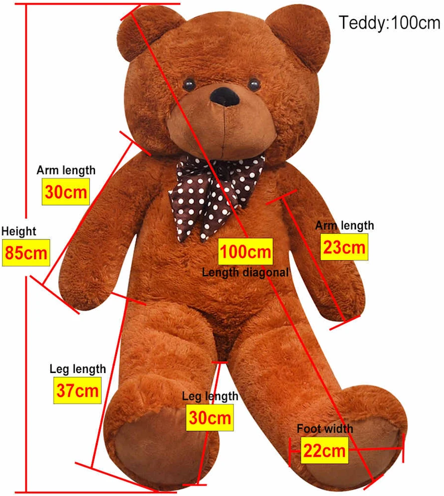XXL Minkštas pliušinis žaislas meškiukas, rudas, 85cm