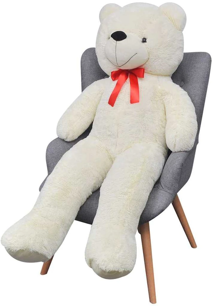 XXL Minkštas pliušinis žaislas meškiukas, baltas, 135cm