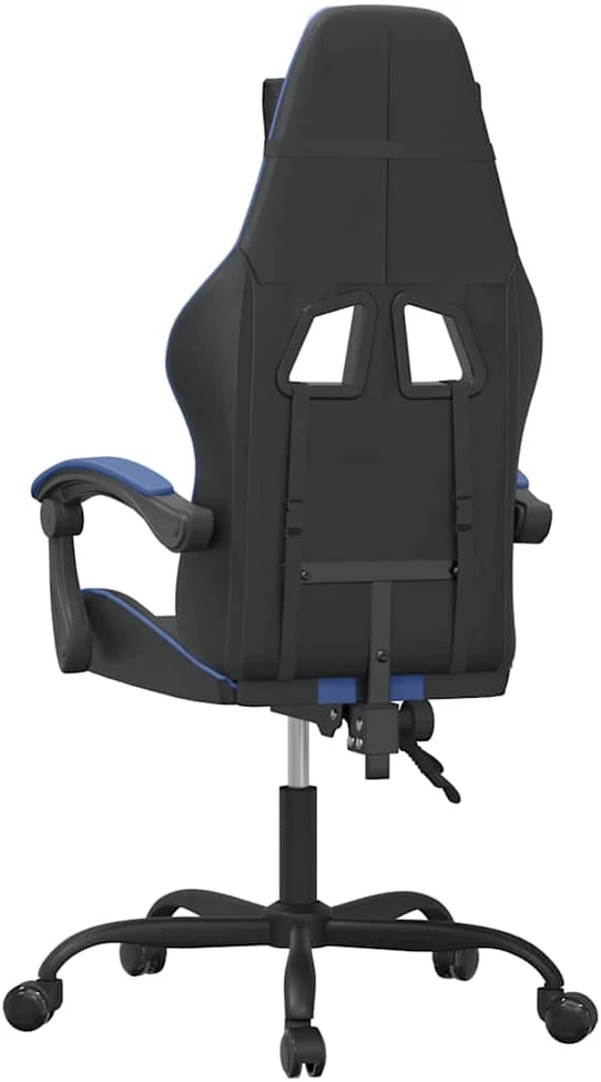 Žaidimų kėdė, juodos ir mėlynos spalvos, dirbtinė oda