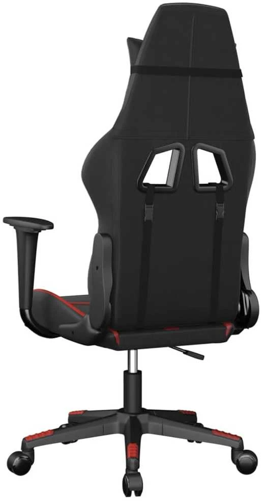 Žaidimų kėdė, juodos ir raudonos spalvos, dirbtinė oda