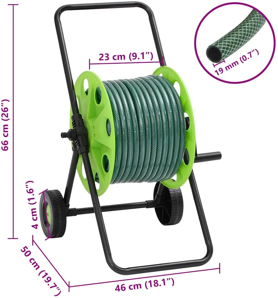 Žarnos ritė su tvirtinimo detalėmis, žalia, 0,75", 20m, PVC