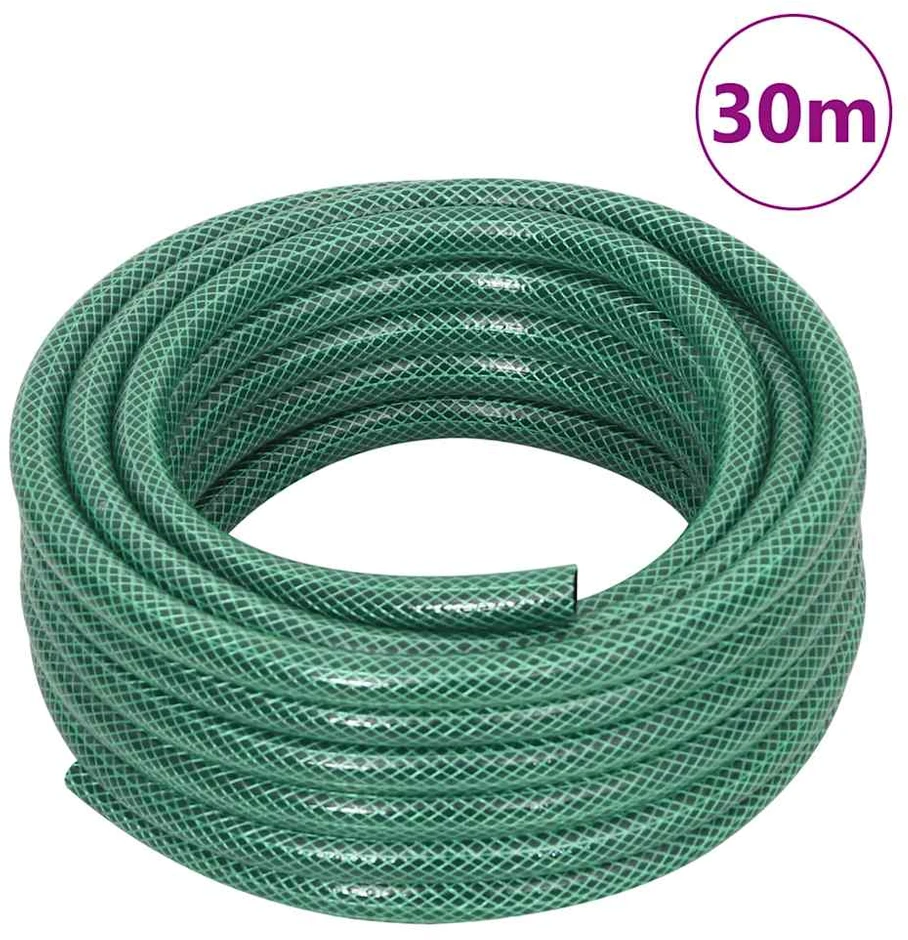 Žarnos ritė su tvirtinimo detalėmis, žalia, 0,5", 30m, PVC