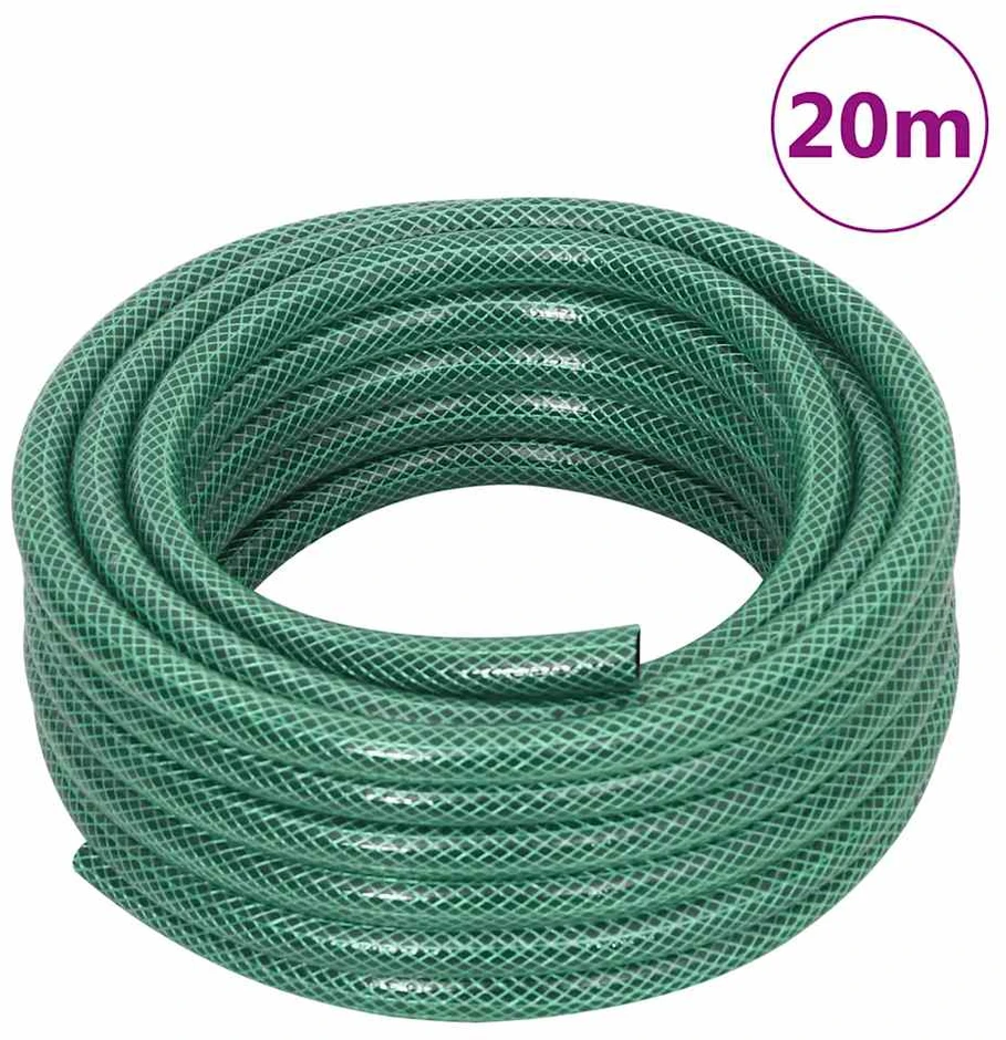 Žarnos ritė su tvirtinimo detalėmis, žalia, 0,5", 20m, PVC