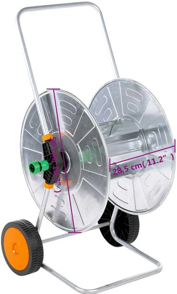 Žarnos ritės vežimėlis 110 m 1/2"/80 m 3/4" žarnai, plienas