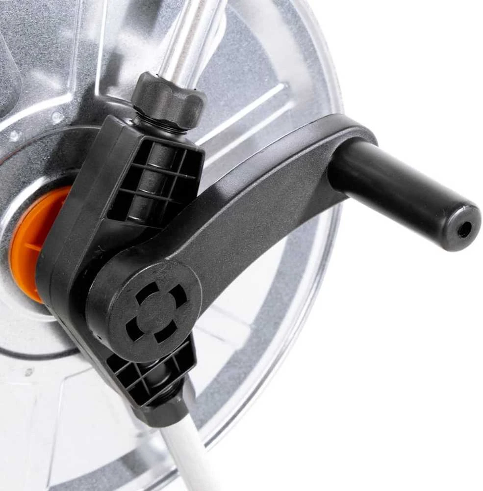 Žarnos ritės vežimėlis 50 m 1/2" arba 35 m 3/4" žarnai, plienas
