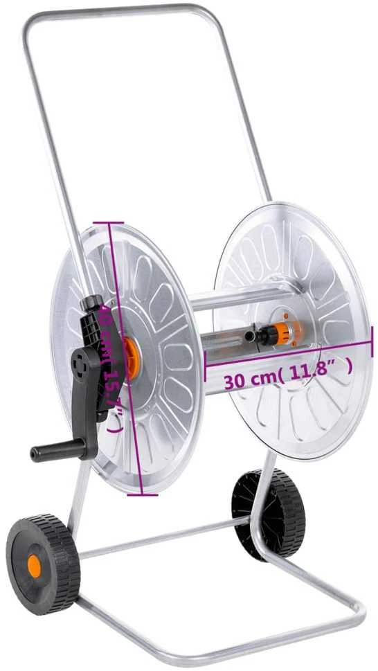 Žarnos ritės vežimėlis 80 m 1/2" arba 50 m 3/4" žarnai, plienas