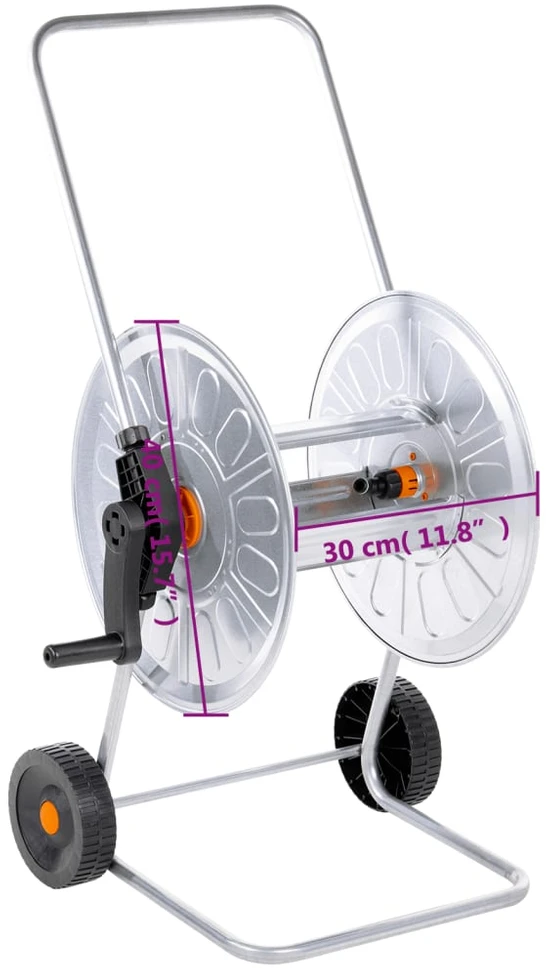 Žarnos ritės vežimėlis 80 m 1/2" arba 50 m 3/4" žarnai, plienas