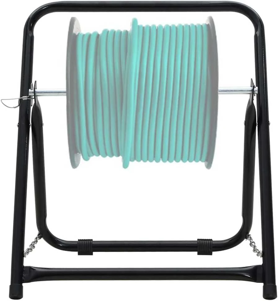 Žarnos ritės vežimėlis, juodas, 48cm, plienas, 45kg