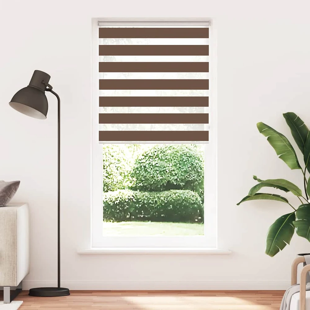 Zebrinės žaliuzės, rudos, 105x230 cm, audinys, plotis 100,9 cm, poliesteris