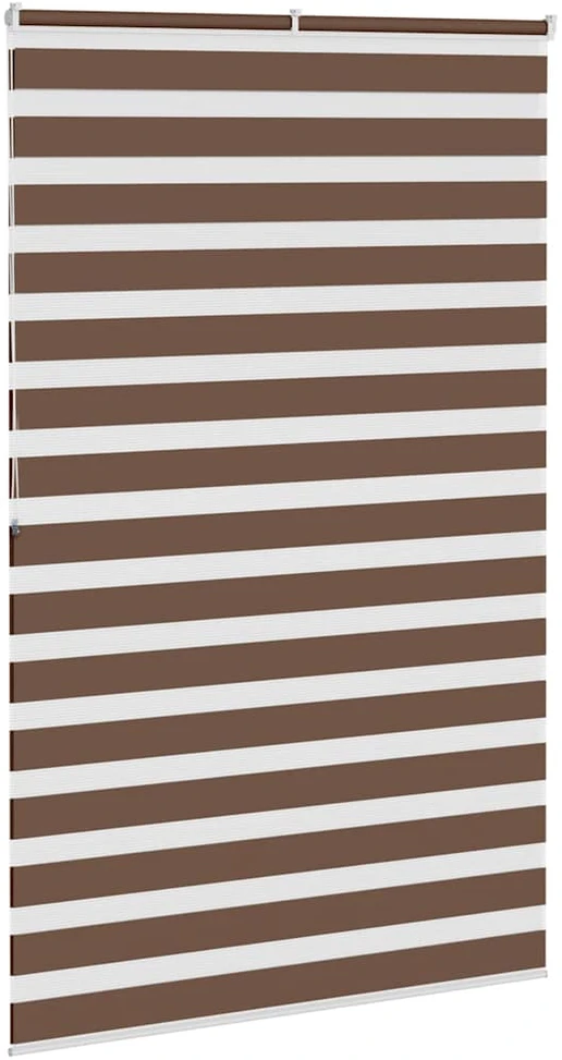 Zebrinės žaliuzės, rudos, 140x200 cm, audinys, plotis 135,9 cm, poliesteris