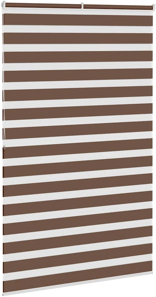 Zebrinės žaliuzės, rudos, 150x200 cm, audinys, plotis 145,9 cm, poliesteris
