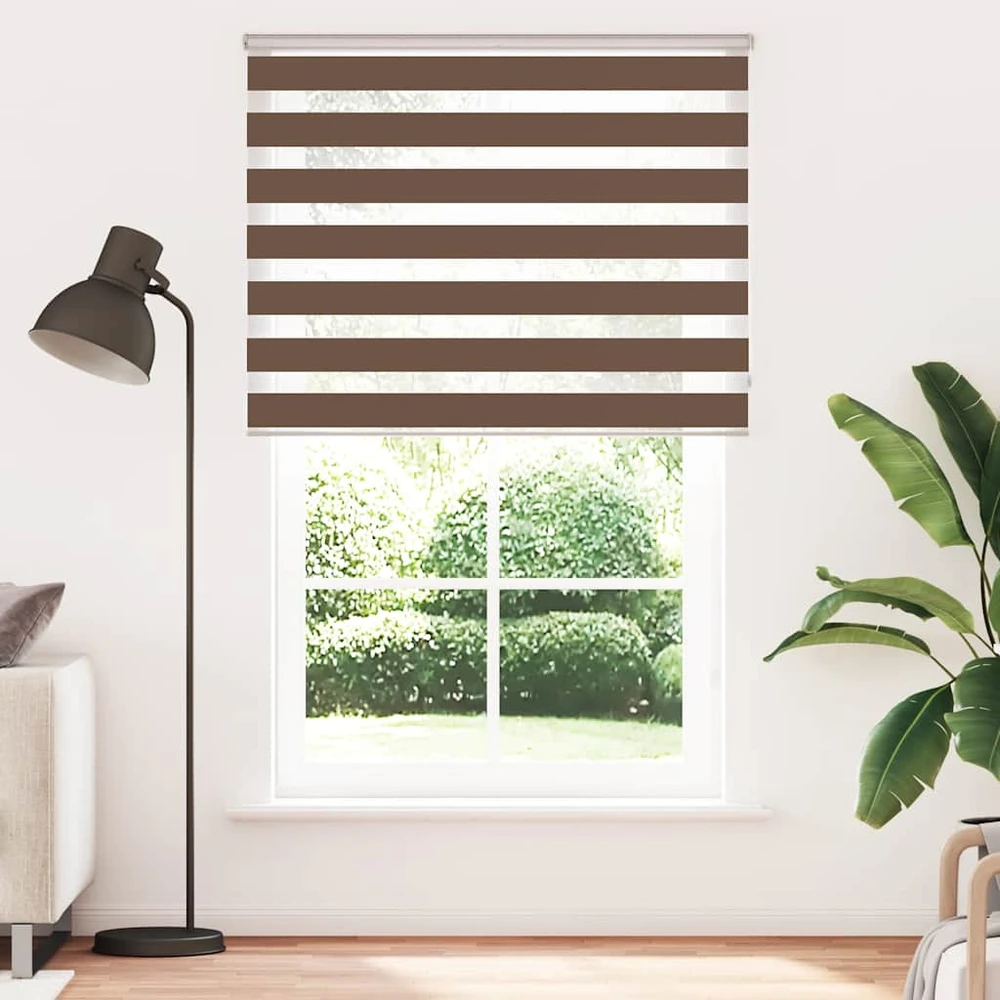 Zebrinės žaliuzės, rudos, 150x200 cm, audinys, plotis 145,9 cm, poliesteris