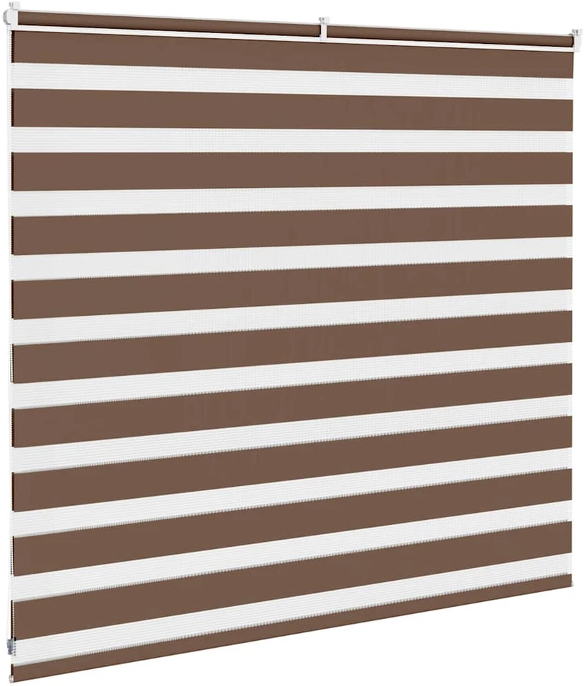 Zebrinės žaliuzės, rudos, 160x100 cm, audinys, plotis 155,9 cm, poliesteris