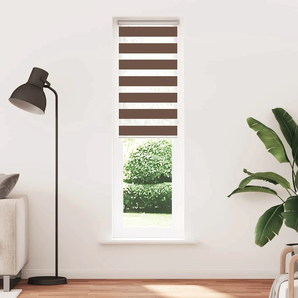 Zebrinės žaliuzės, rudos, 55x230 cm, audinys, plotis 50,9 cm, poliesteris