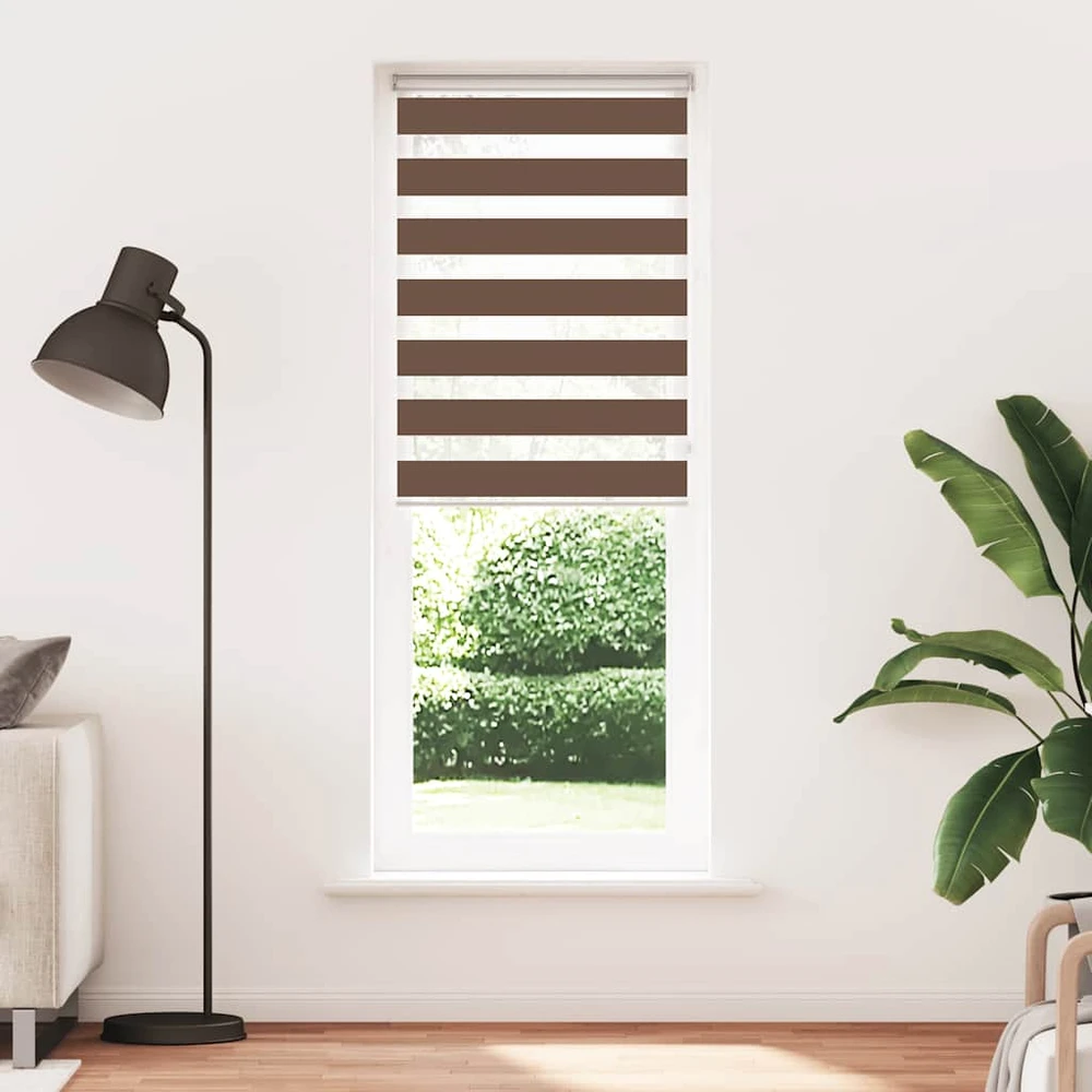 Zebrinės žaliuzės, rudos, 80x230 cm, audinys, plotis 75,9 cm, poliesteris