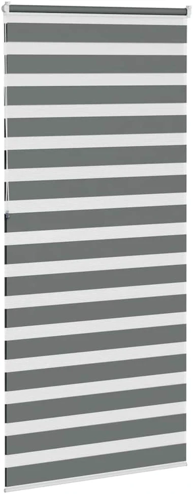Zebrinės žaliuzės, tamsiai pilkos, 115x230 cm, audinys, plotis 110,9 cm, poliesteris