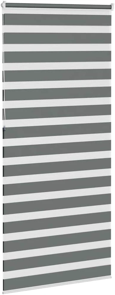 Zebrinės žaliuzės, tamsiai pilkos, 115x230 cm, audinys, plotis 110,9 cm, poliesteris