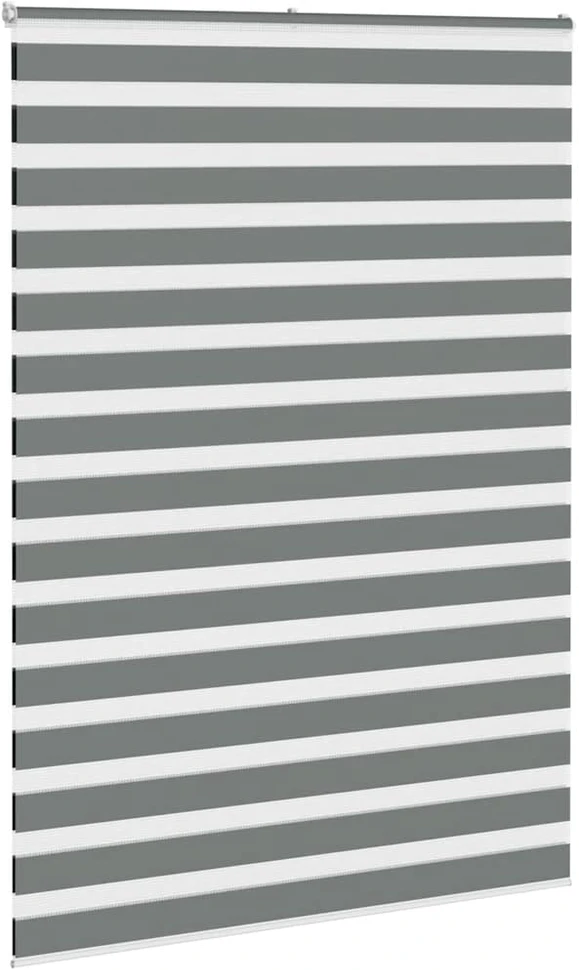 Zebrinės žaliuzės, tamsiai pilkos, 155x230 cm, audinys, plotis 150,9 cm, poliesteris