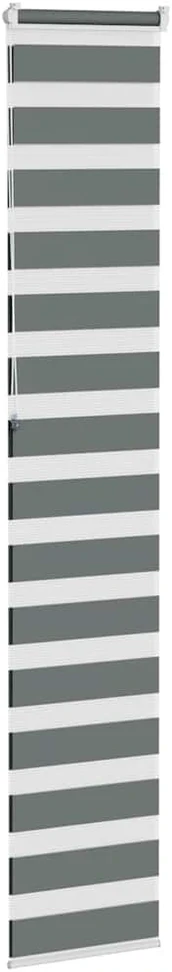 Zebrinės žaliuzės, tamsiai pilkos, 40x230 cm, audinys, plotis 35,9 cm, poliesteris
