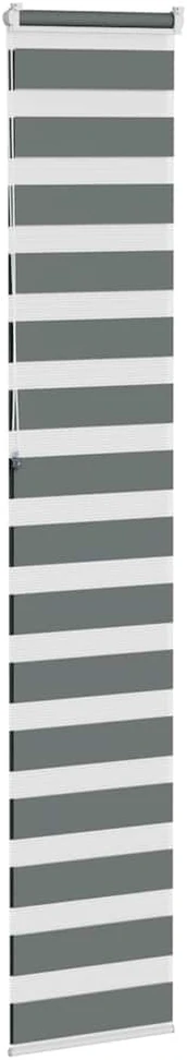 Zebrinės žaliuzės, tamsiai pilkos, 40x230 cm, audinys, plotis 35,9 cm, poliesteris