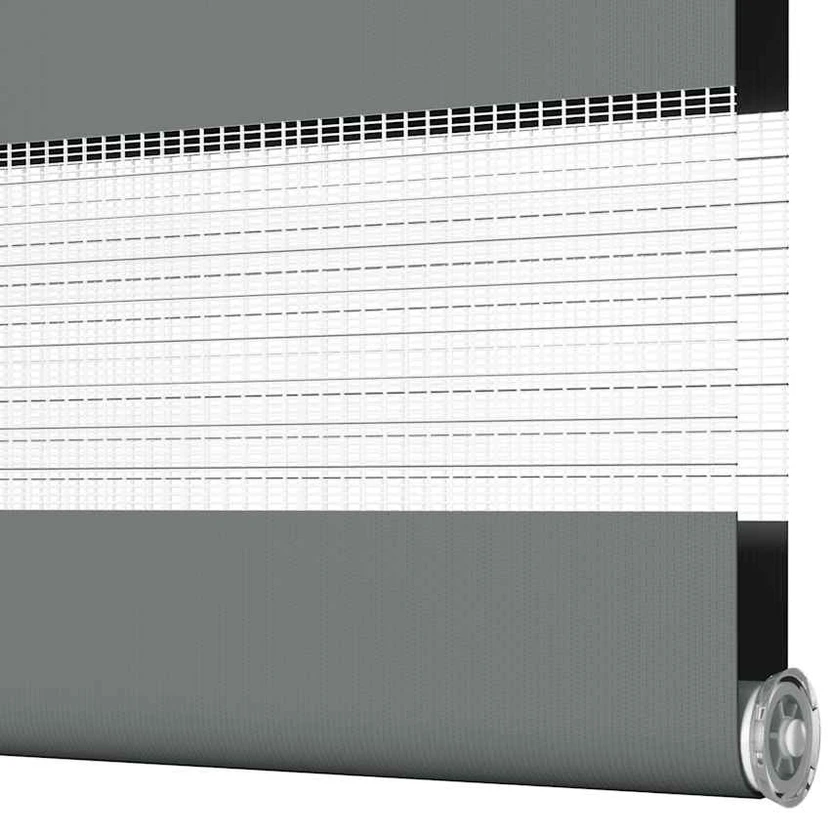 Zebrinės žaliuzės, tamsiai pilkos, 40x230 cm, audinys, plotis 35,9 cm, poliesteris