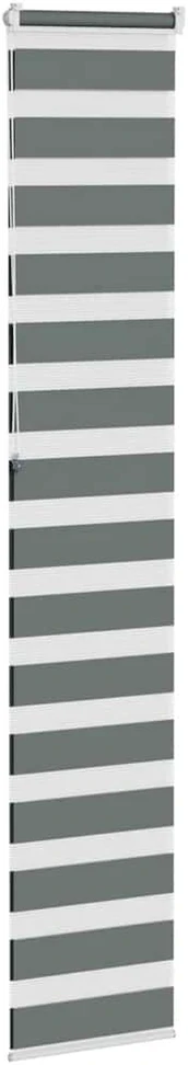 Zebrinės žaliuzės, tamsiai pilkos, 50x230 cm, audinys, plotis 45,9 cm, poliesteris