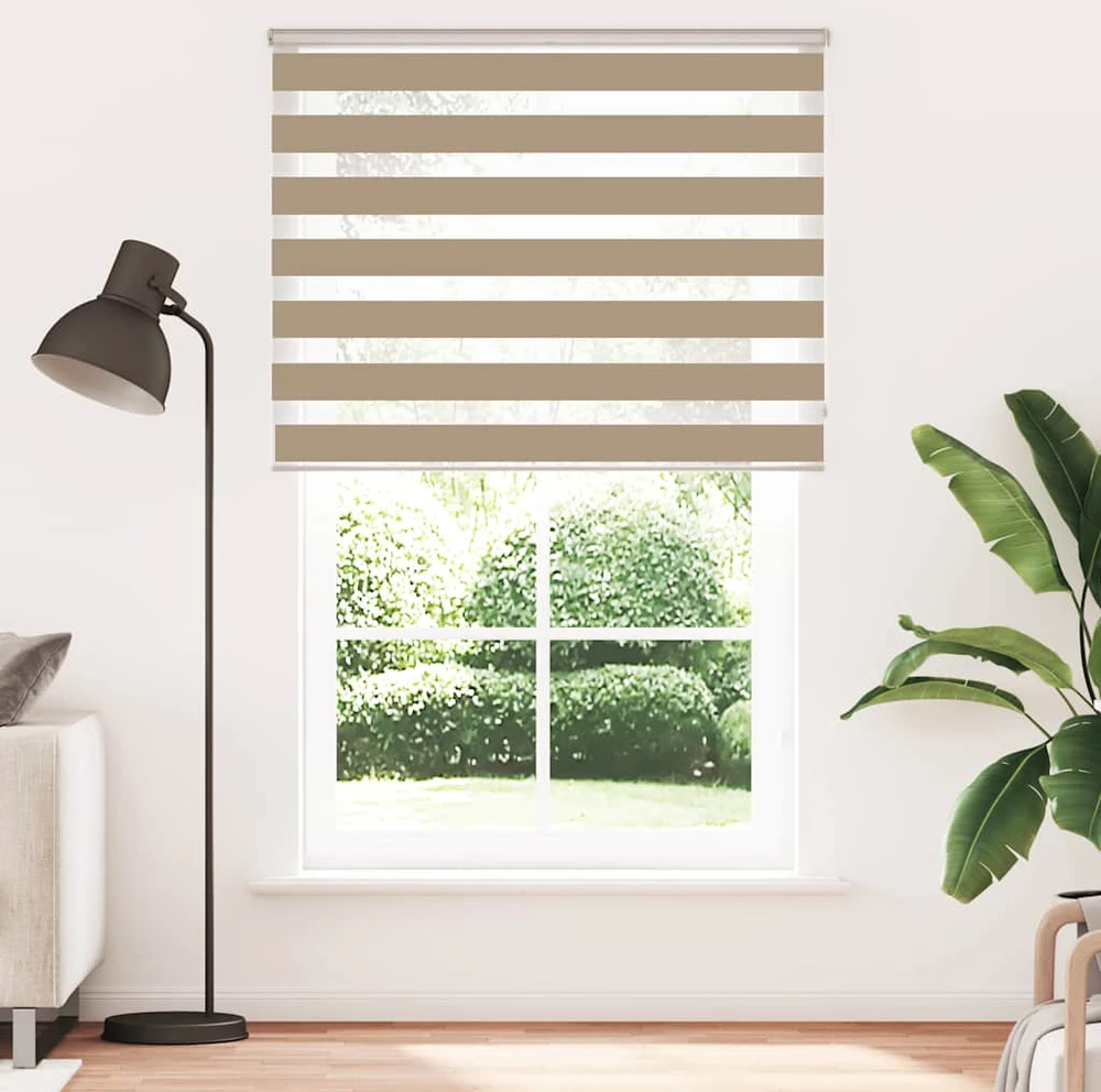 Zebro žaliuzė, smėlio rudos spalvos, 150x230 cm, audinys, plotis 145,9 cm, poliesteris