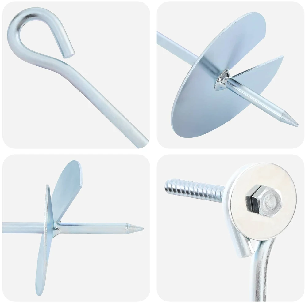 Žemės inkaras 2 vnt. Ø10 x 40 cm Cinkuotas metalas Sidabrinė