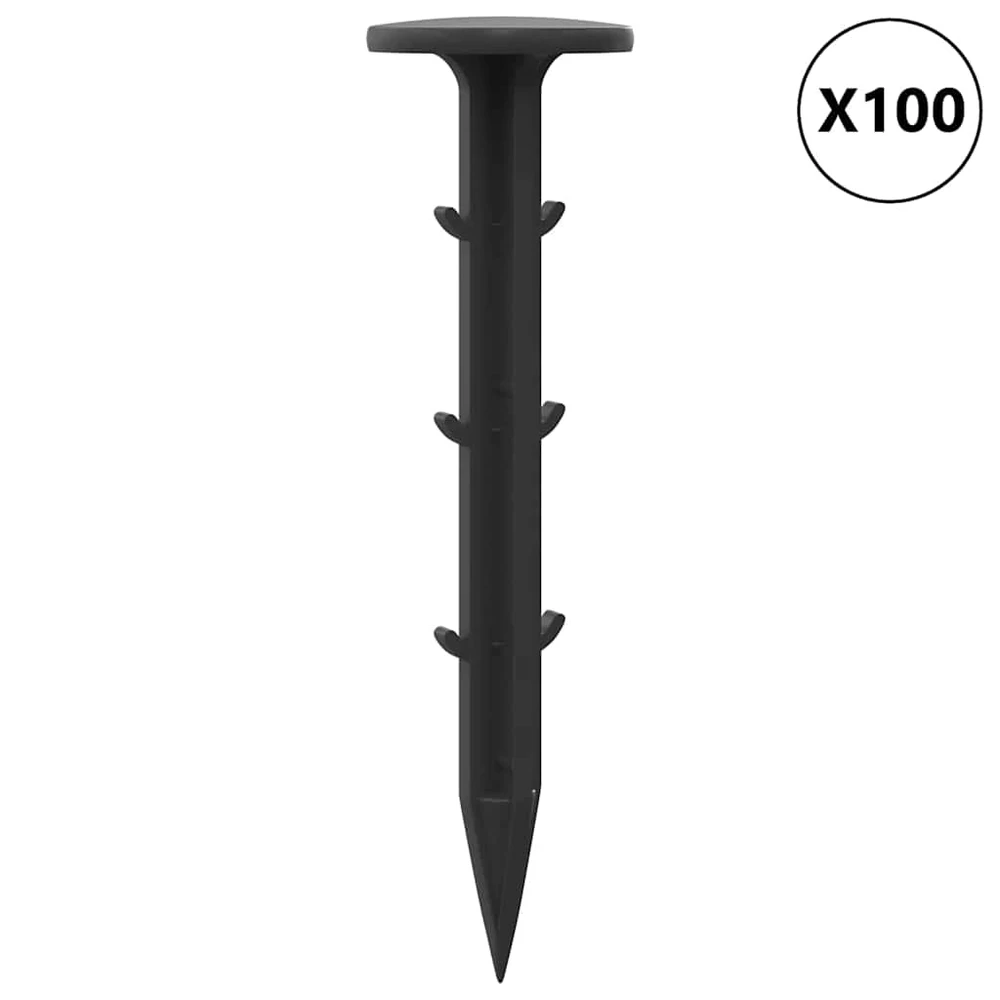 Žemės kuolai 100 vnt. Juoda Ø3 x 11 cm Plastmasė