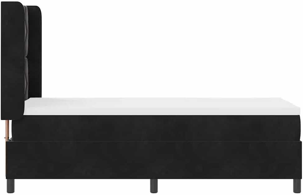 Kiemas lova su LED juostelėmis Juoda 80 x 200 cm Aksomas