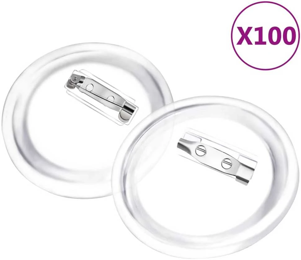 Ženkliukų rinkinys su smeigtukais, 100vnt., akrilas, 58mm