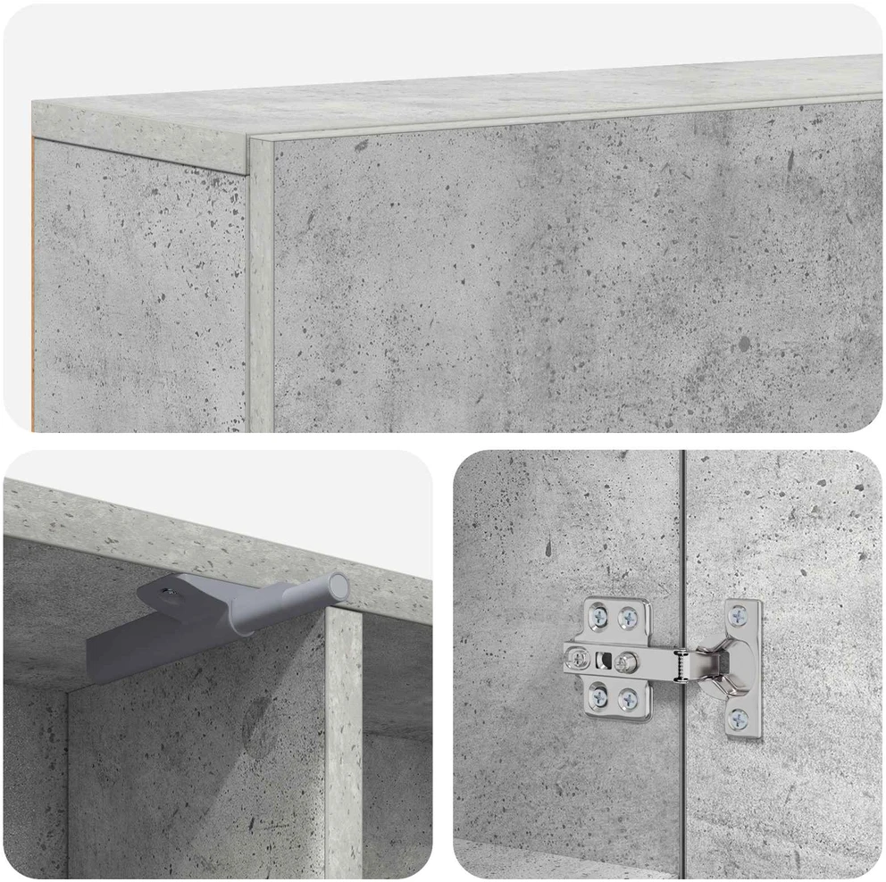 Židinio rėmas Betono pilka 102 x 18 x 100,5 cm Apdirbta mediena