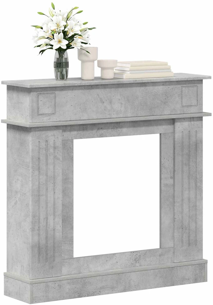 Židinio rėmas Betono pilka 102 x 26 x 100 cm Apdirbta mediena