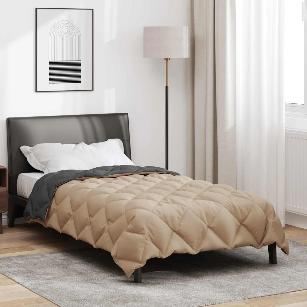 Žiemos antklodė 140 x 200 cm 450 gsm Antracito ir taupe