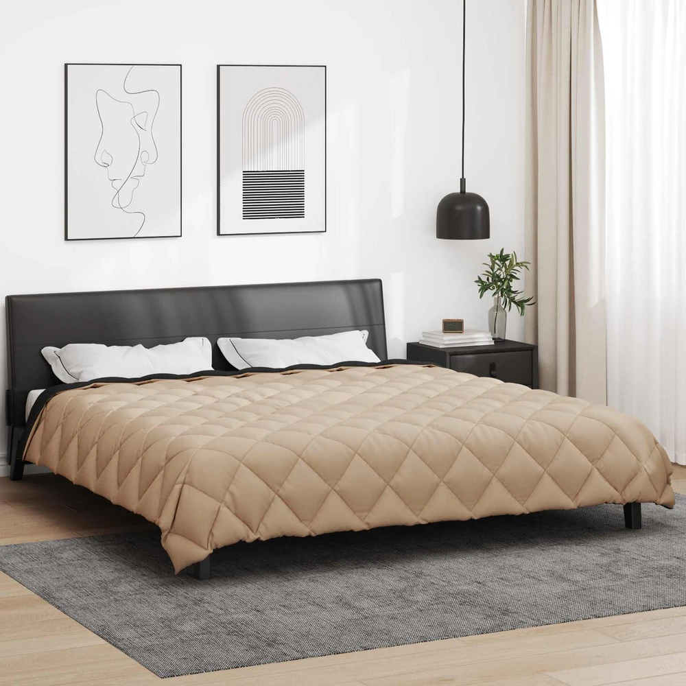 Žiemos antklodė 220 x 260 cm 450 gsm Juoda ir taupe