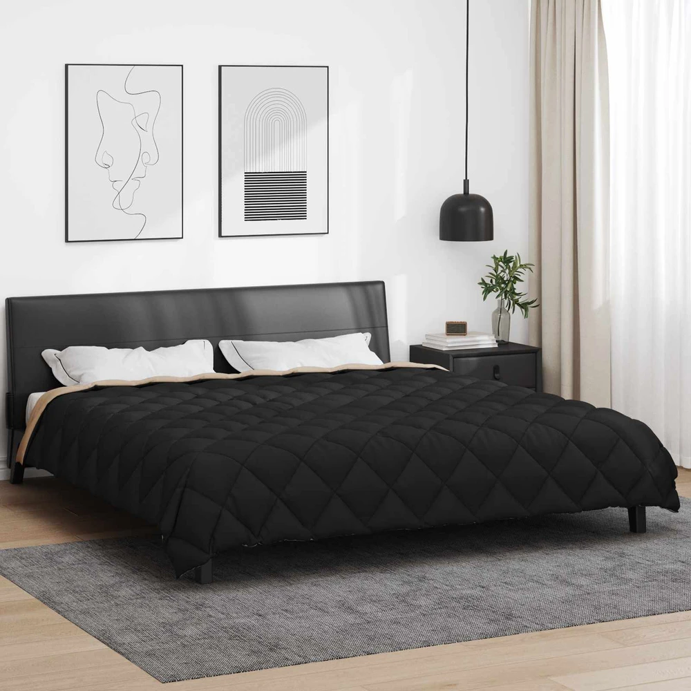 Žiemos antklodė 220 x 260 cm 450 gsm Juoda ir taupe