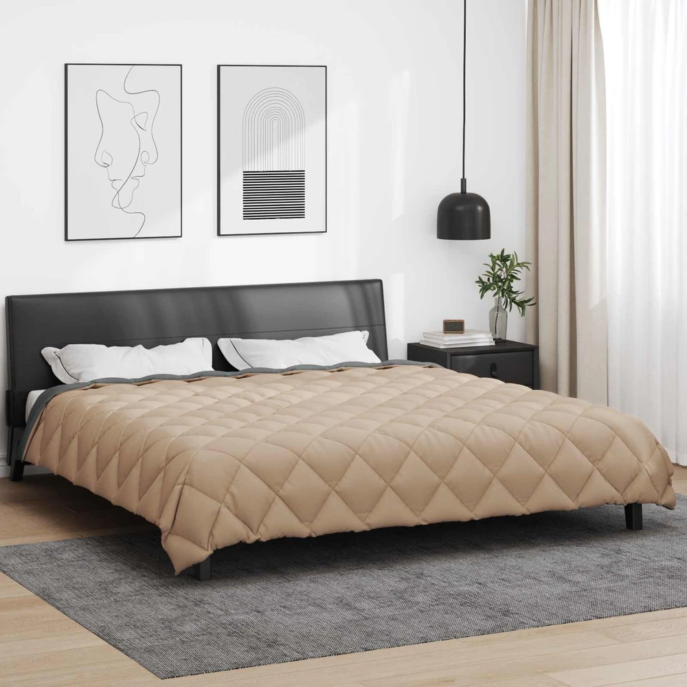 Žiemos antklodė 240 x 260 cm 450 gsm Antracito ir taupe