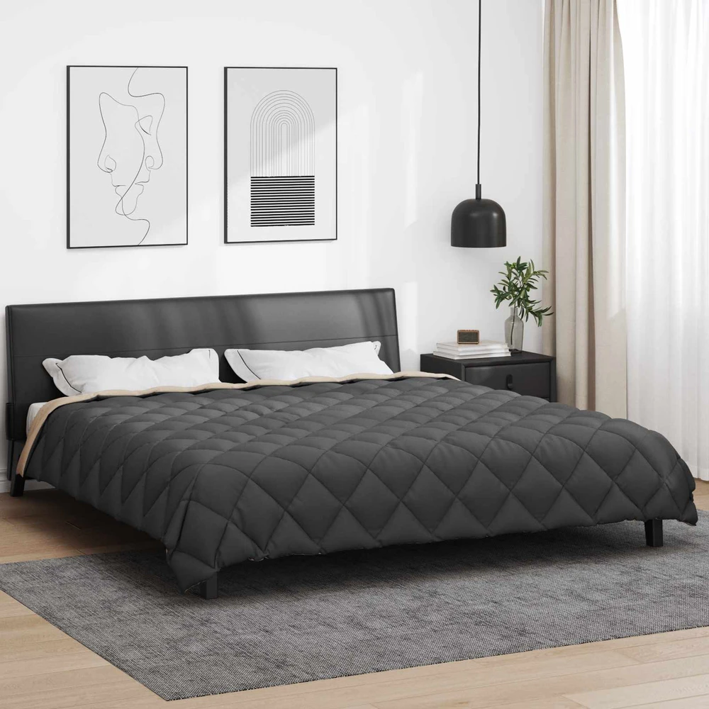 Žiemos antklodė 240 x 260 cm 450 gsm Antracito ir taupe