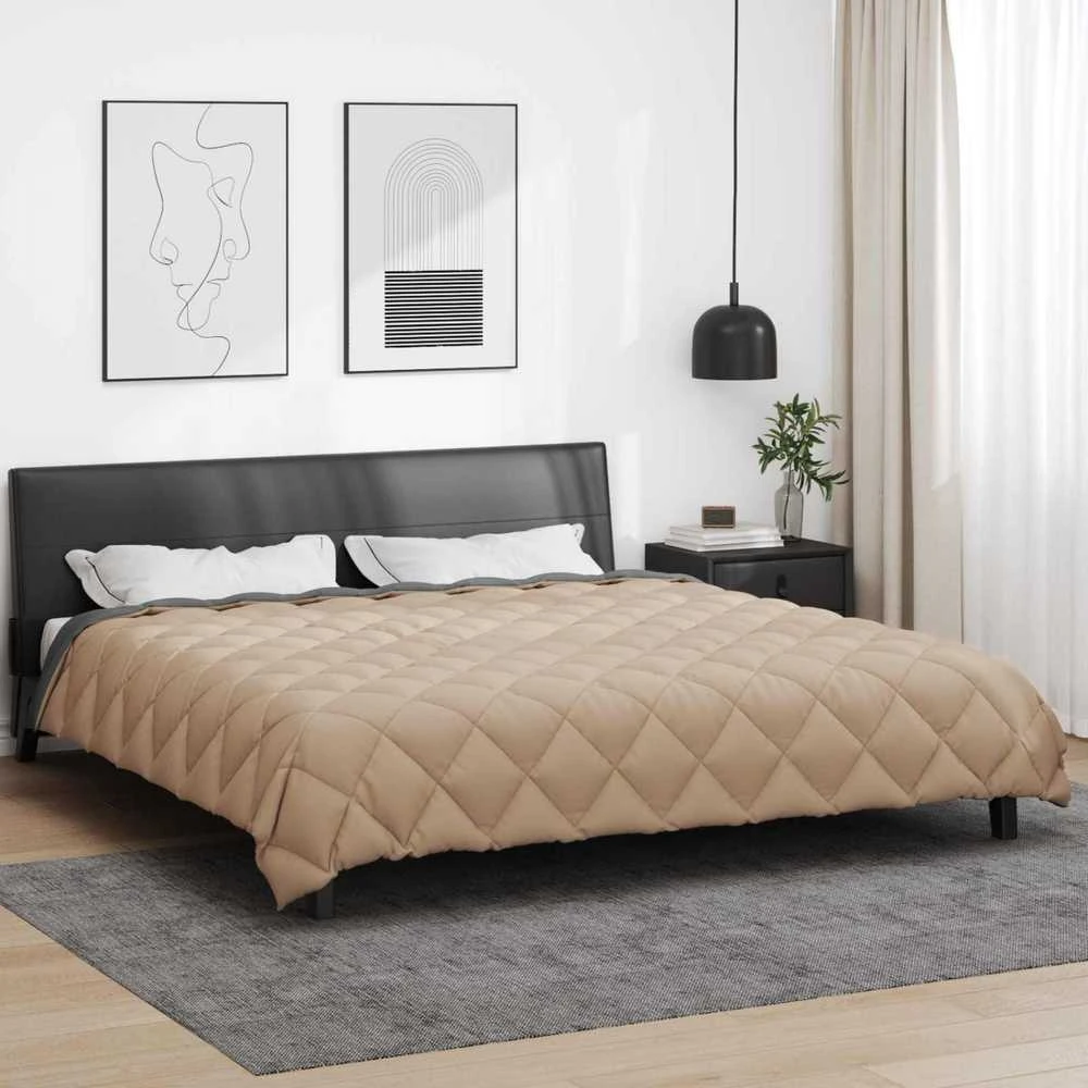 Žiemos antklodė 220 x 260 cm 450 gsm Antracito ir taupe