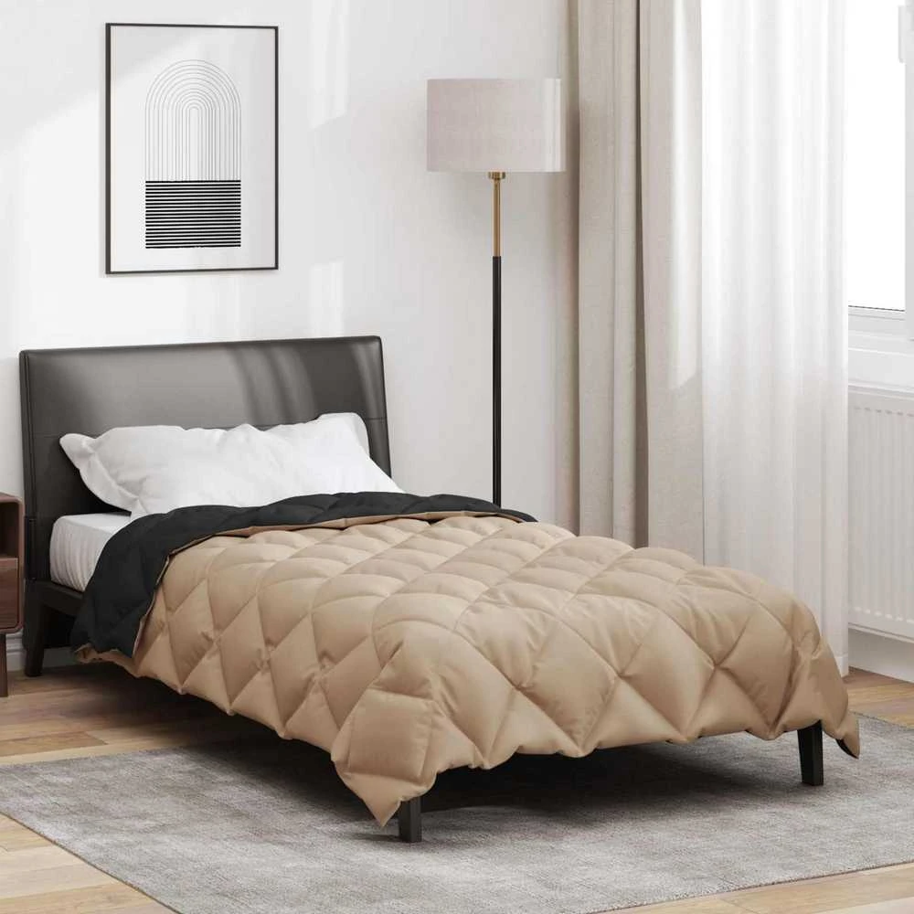 Žiemos antklodė 135 x 220 cm 450 gsm Juoda ir taupe