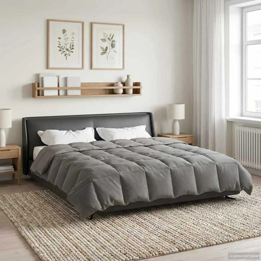 Žiemos antklodė 200 x 220 cm Žiema Šviesiai pilka Kvėpuojantis