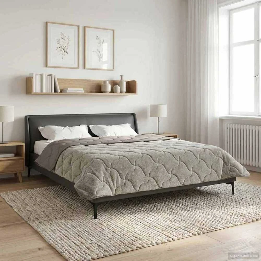 Žiemos antklodė 200 x 220 cm Žiema Šviesiai pilka Kvėpuojantis