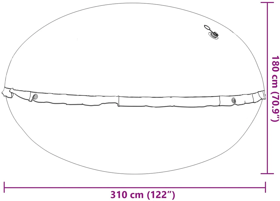 Žiemos baseino pagalvė Mėlyna Ø 310 x 180 cm PVC