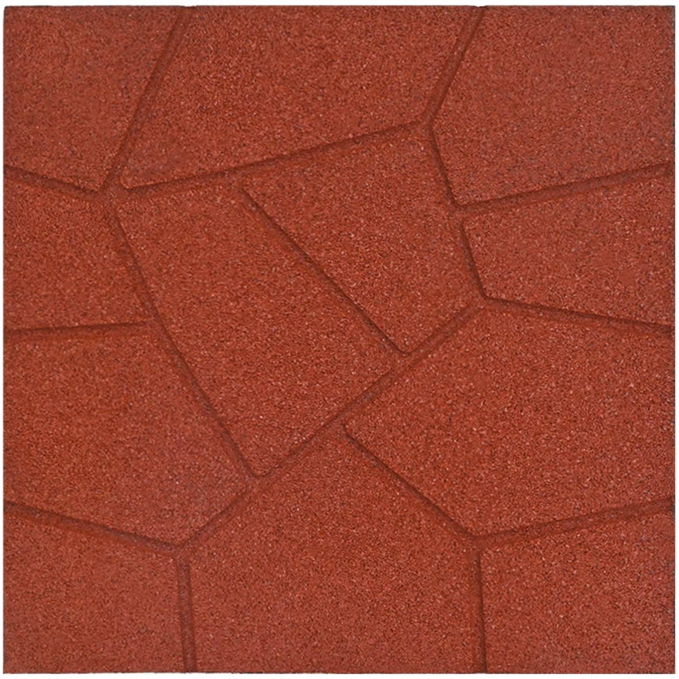 Žingsnių akmuo 6 vnt. Raudona 40,5 x 40,5 x 2 cm Guma