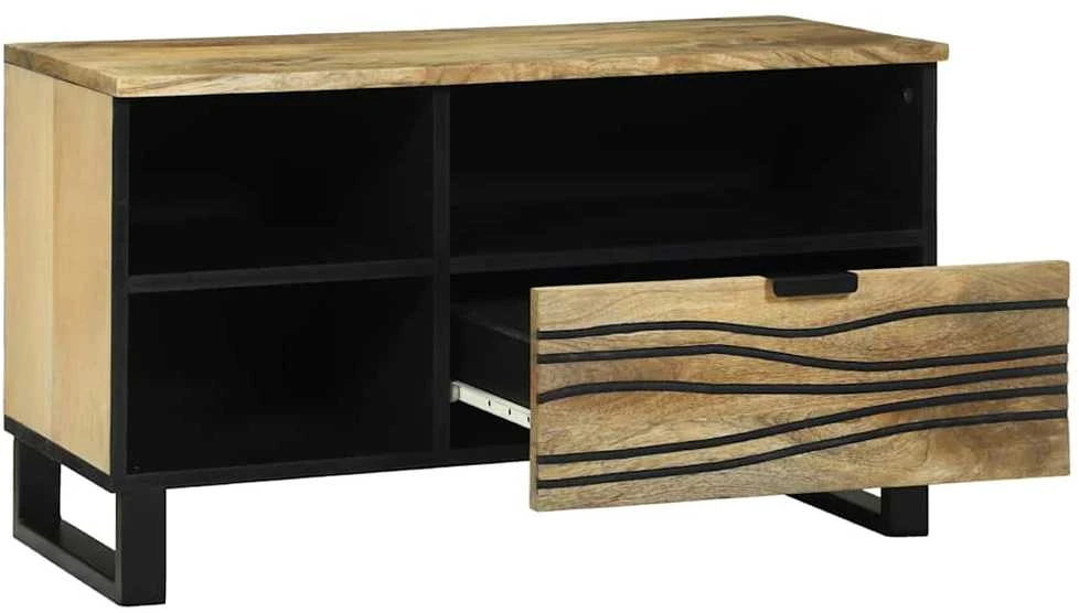 TV vienetai 80 x 33 x 46 cm Ruda Apdirbta mediena