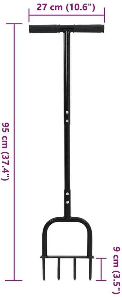 Žolės aeratorius Juodas 95 x 27 cm Plastmasė