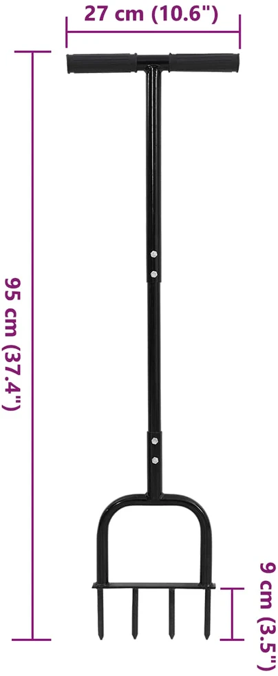 Žolės aeratorius Juodas 95 x 27 cm Plastmasė