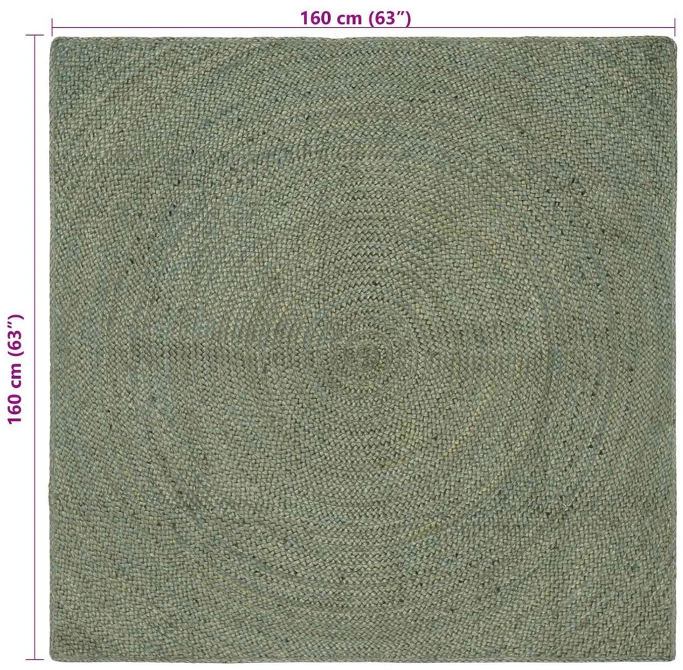 Zoninės kiliminės dangos Alyvuogių žalia 160 x 160 cm Džiutas